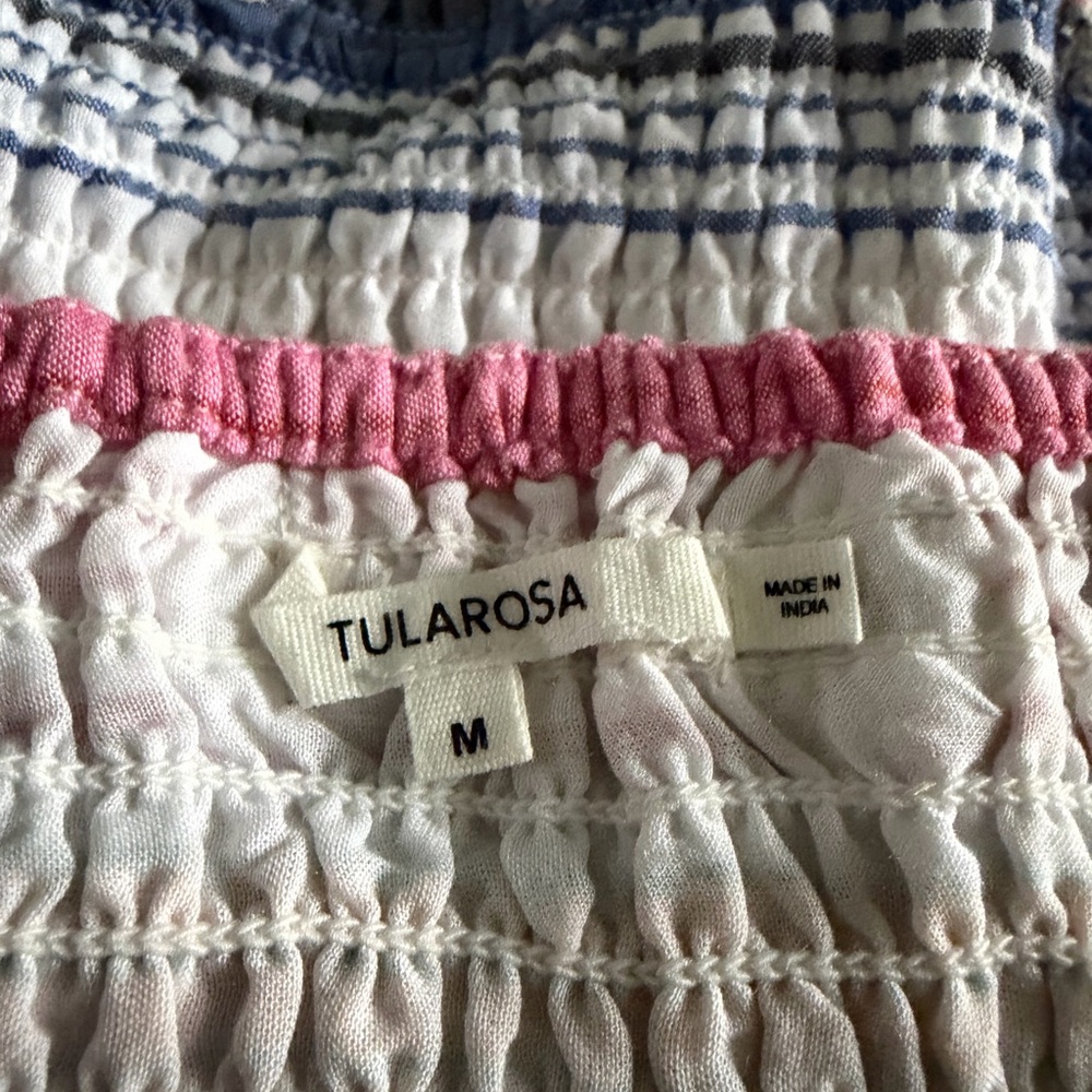 Tularosa Revolve Smocked Rainbow Stripe Crop Top sz M - Picture 8 of 8
